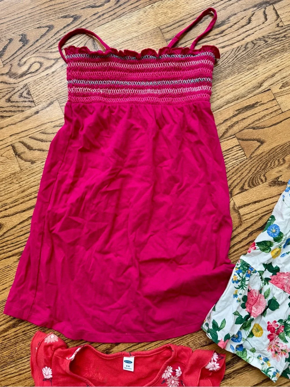 OLD NAVY & JUMPING BEANS Lot 4 Girls Sun Dresses Flowers Cats Pink Smocked M 8
